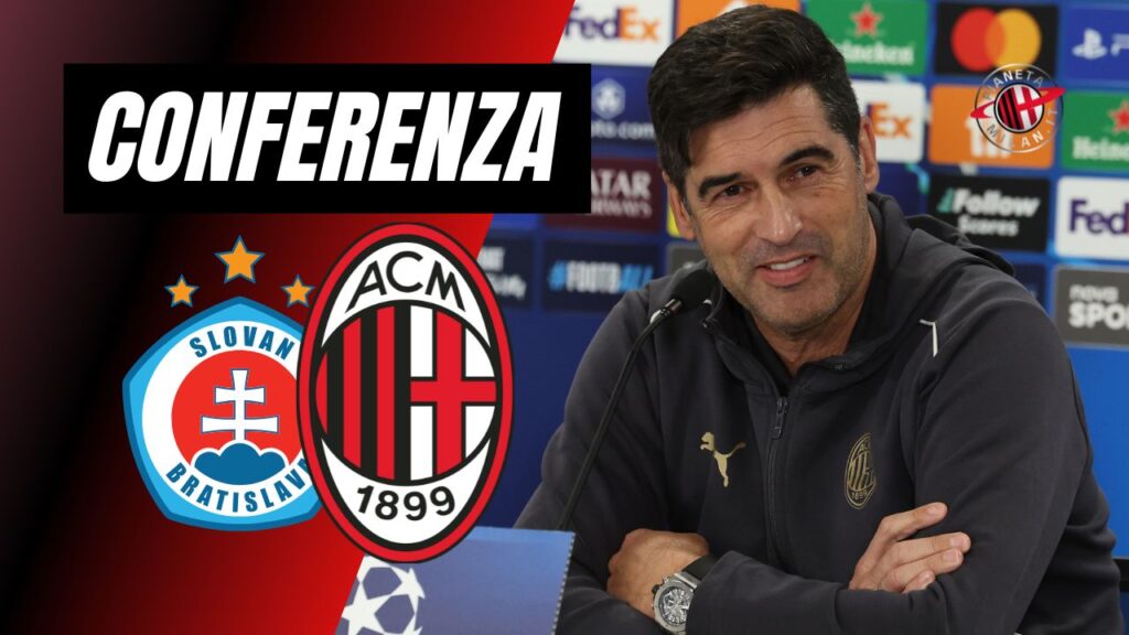 Paulo Fonseca AC Milan Slovan Bratislava-Milan Champions League 2024-2025 conferenza stampa