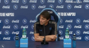 Conte: “Secondo De Laurentiis l'obiettivo è l'Europa? Non commento” | VIDEO (screen Gazzetta.it)