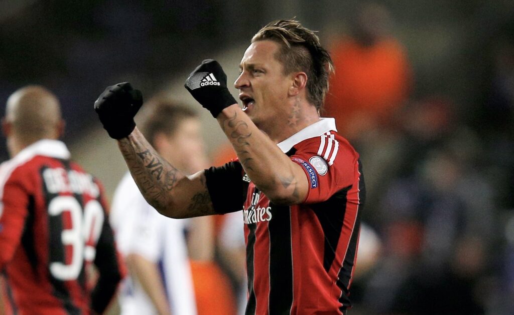 esultanza gol Philippe Mexès AC Milan Anderlecht-Milan 1-3 Champions League 2012-2013