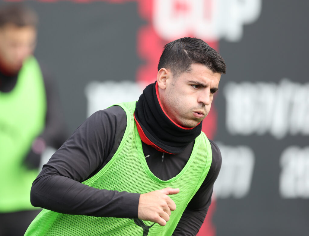 Álvaro Morata AC Milan allenamento Milanello