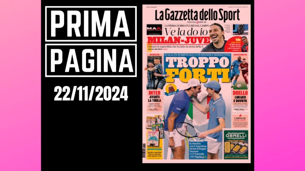 Prima pagina Gazzetta dello Sport: Milan-Juventus. Tra Ibra e Serginho