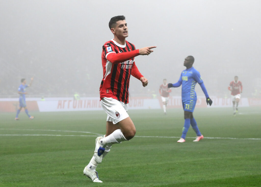 esultanza gol Álvaro Morata AC Milan Milan-Empoli 3-0 Serie A 2024-2025