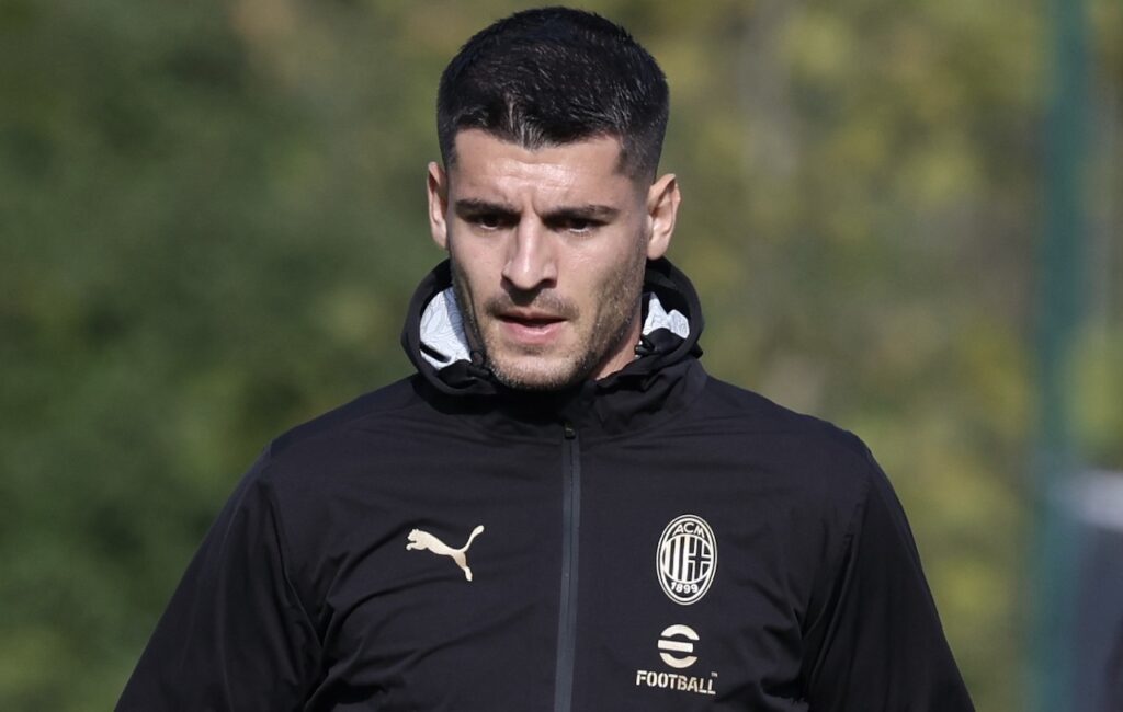 Álvaro Morata AC Milan allenamento Milanello