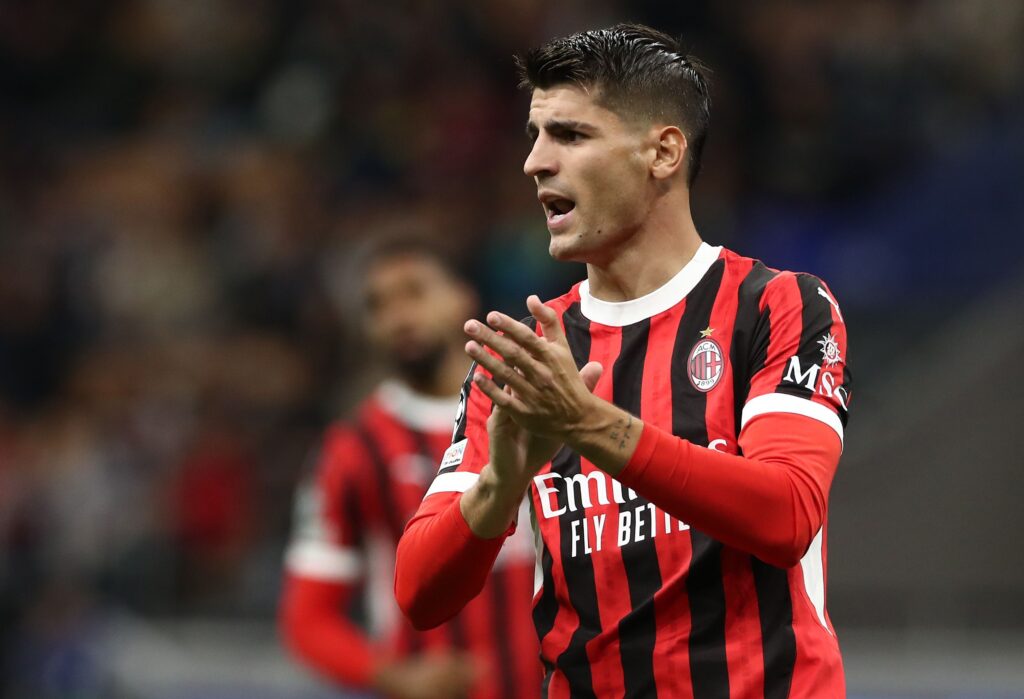 Álvaro Morata AC Milan Milan-Liverpool 1-3 Champions League 2024-2025