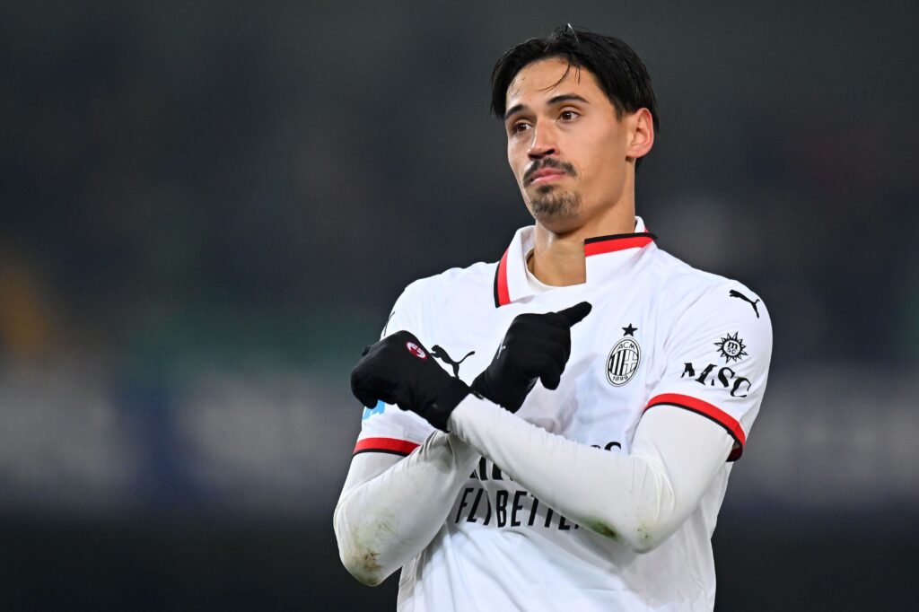 esultanza gol Tijjani Reijnders AC Milan Verona-Milan 0-1 Serie A 2024-2025