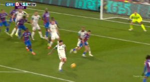 Ex Milan, Tonali: che assist con il Newcastle! | VIDEO (screen Gazzetta.it)