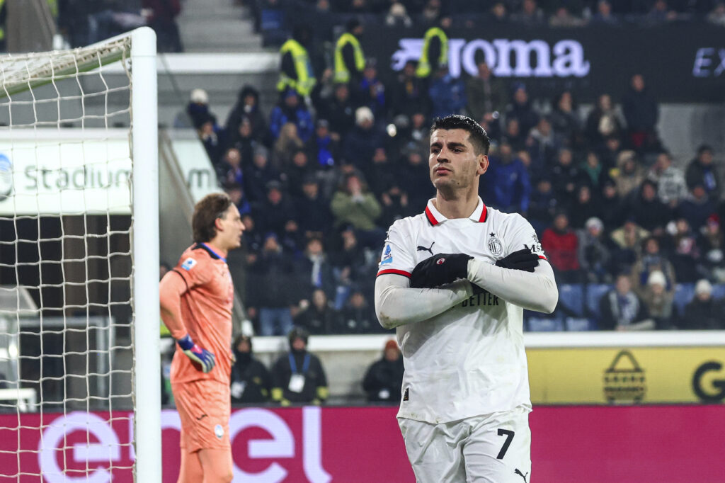 esultanza gol Álvaro Morata AC Milan Atalanta-Milan 2-1 Serie A 2024-2025