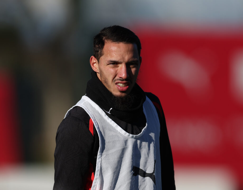 Ismaël Bennacer AC Milan allenamento Milanello