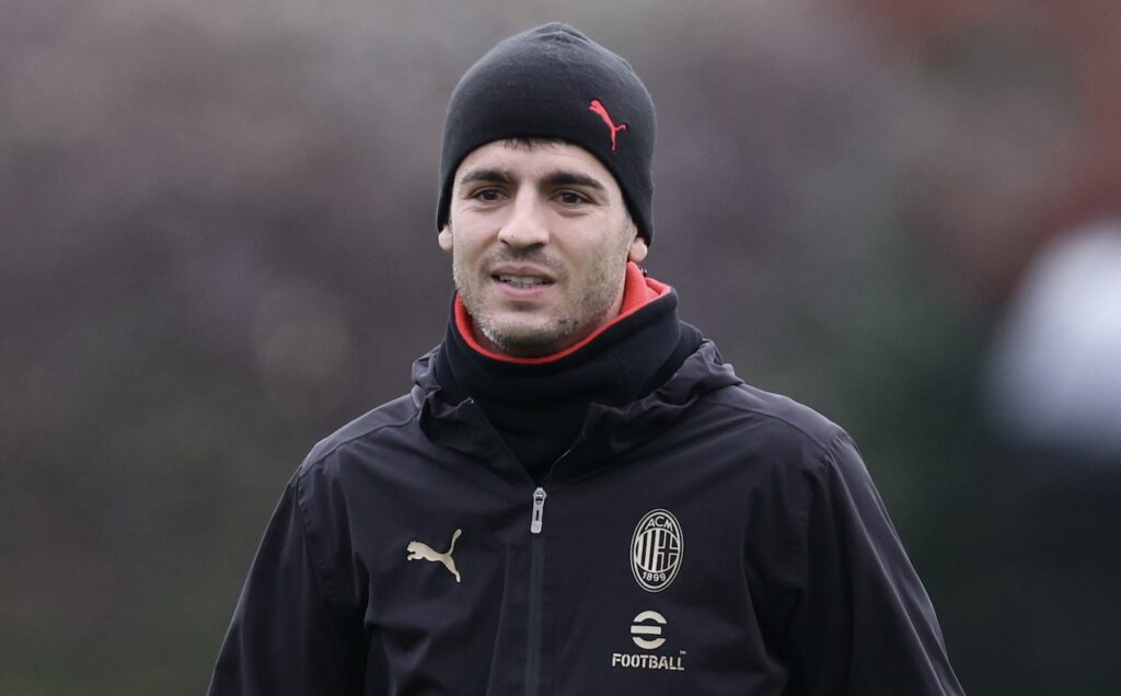 Álvaro Morata AC Milan allenamento Milanello