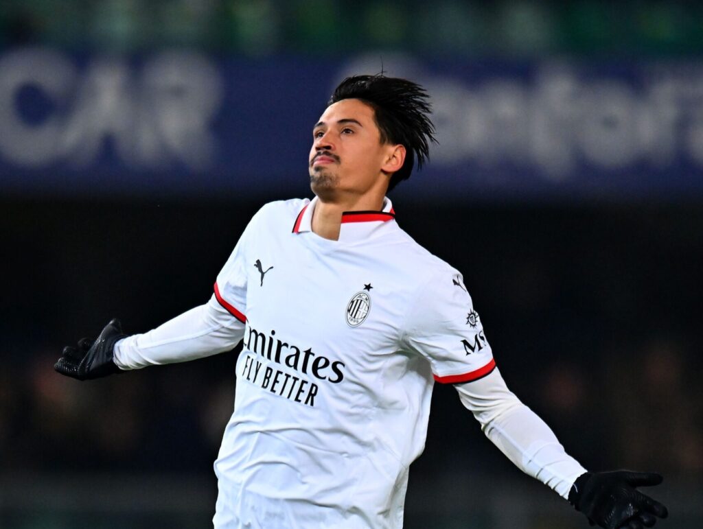 esultanza gol Tijjani Reijnders AC Milan Verona-Milan 0-1 Serie A 2024-2025