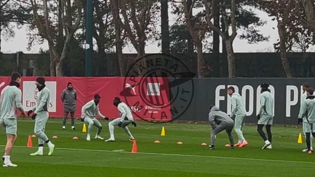 Milan-Stella Rossa Champions League 2024-2025 allenamento rifinitura Milanello