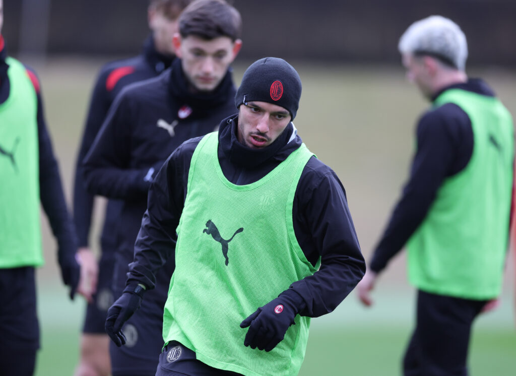 Ismaël Bennacer AC Milan allenamento Milanello
