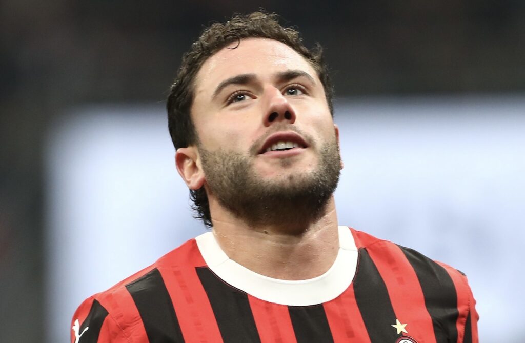 esultanza gol Davide Calabria AC Milan Milan-Sassuolo 6-1 Coppa Italia 2024-2025