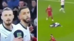 Rodrigo Bentancur, malore durante Tottenham-Liverpool | VIDEO (screen Gazzetta.it)
