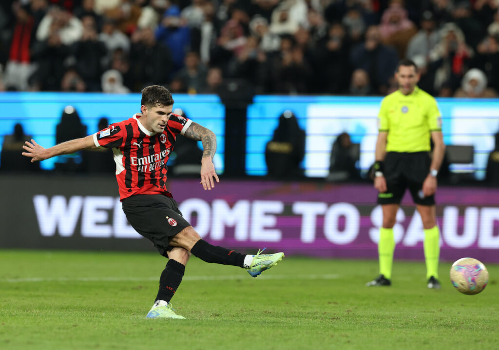 gol rigore Christian Pulisic AC Milan Juventus-Milan 1-2 Supercoppa Italiana