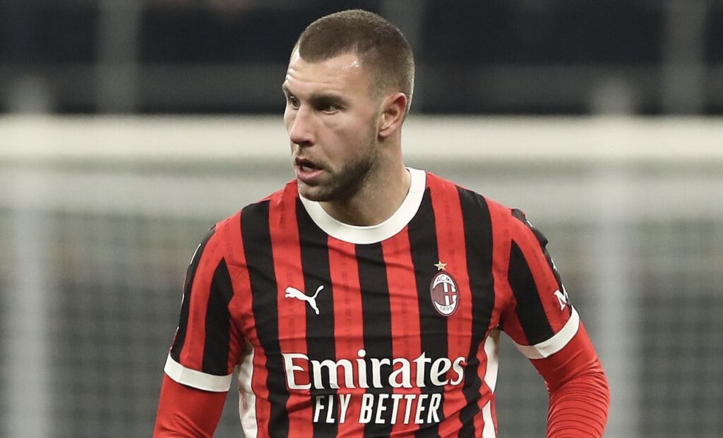 Strahinja Pavlovic AC Milan Milan-Sassuolo 6-1 Coppa Italia 2024-2025