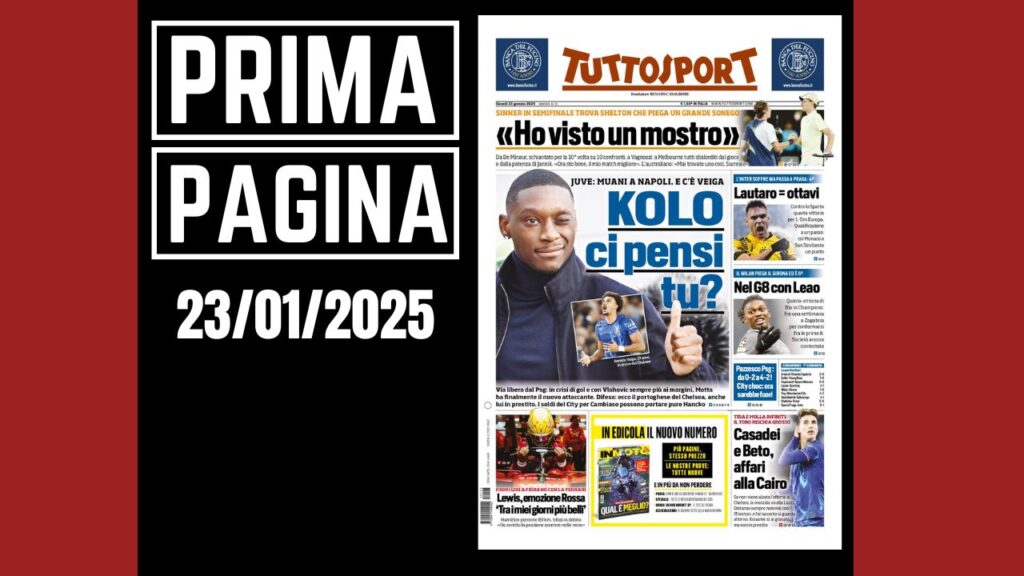 Prima Pagina Tuttosport 23 gennaio