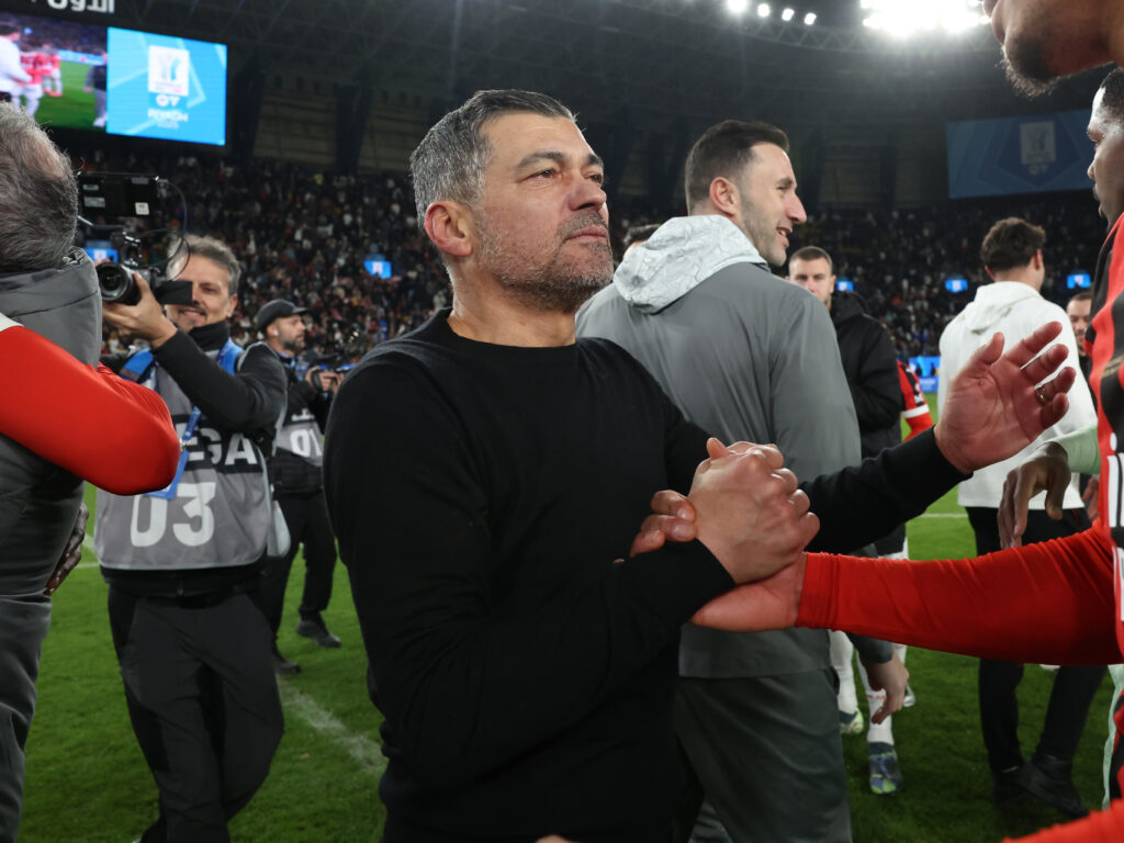 Festeggiamenti Sergio Conceicao derby Inter-Milan 2-3 Supercoppa italiana 2025