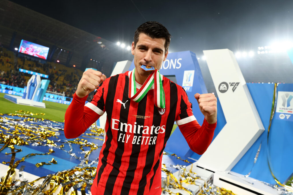 Alvaro Morata Festeggiamenti derby Inter-Milan 2-3 Supercoppa italiana 2025