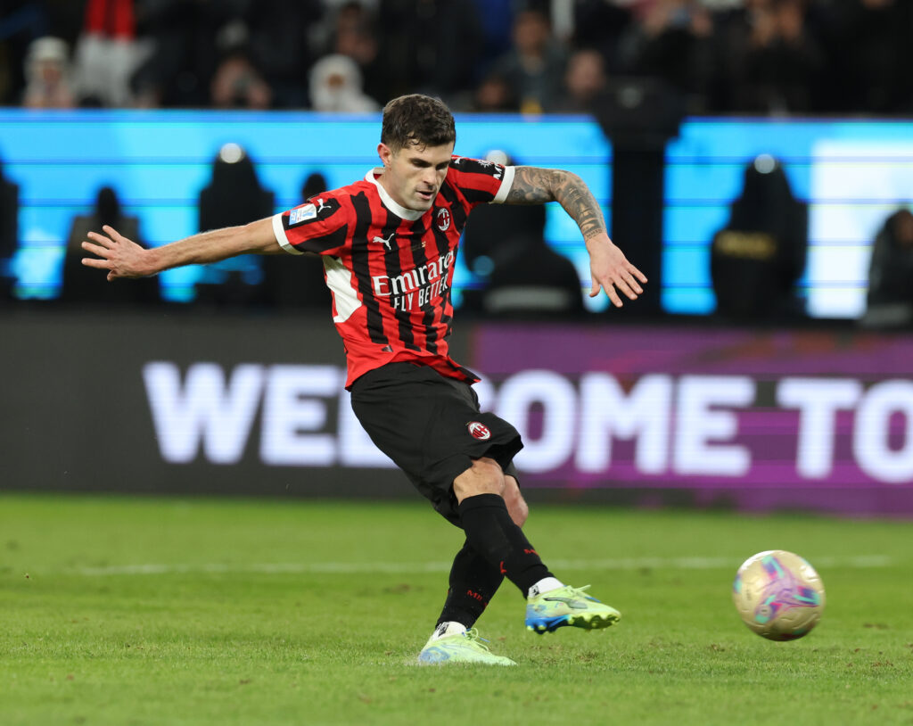 gol rigore Christian Pulisic AC Milan Juventus-Milan 1-2 Supercoppa Italiana