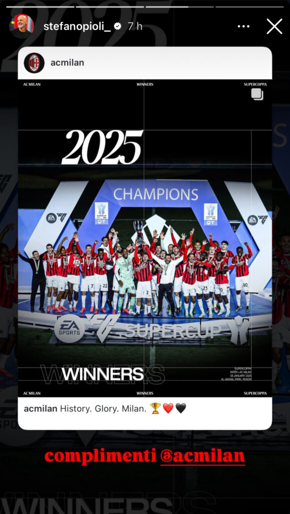 pioli supercoppa