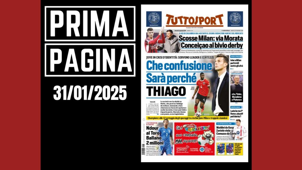 Prima Pagina Tuttosport 31 gennaio