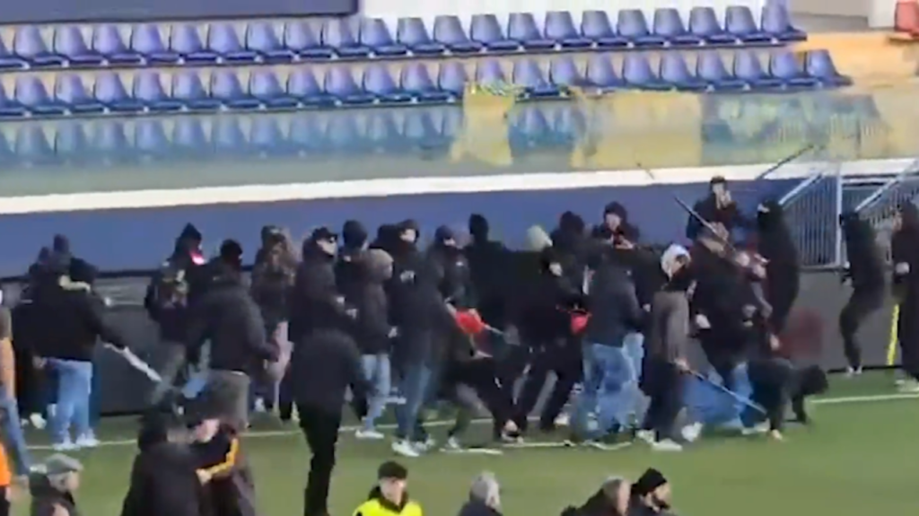 Aquila Sambenedettese scontri tifosi
