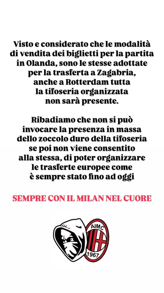 Comunicato Curva