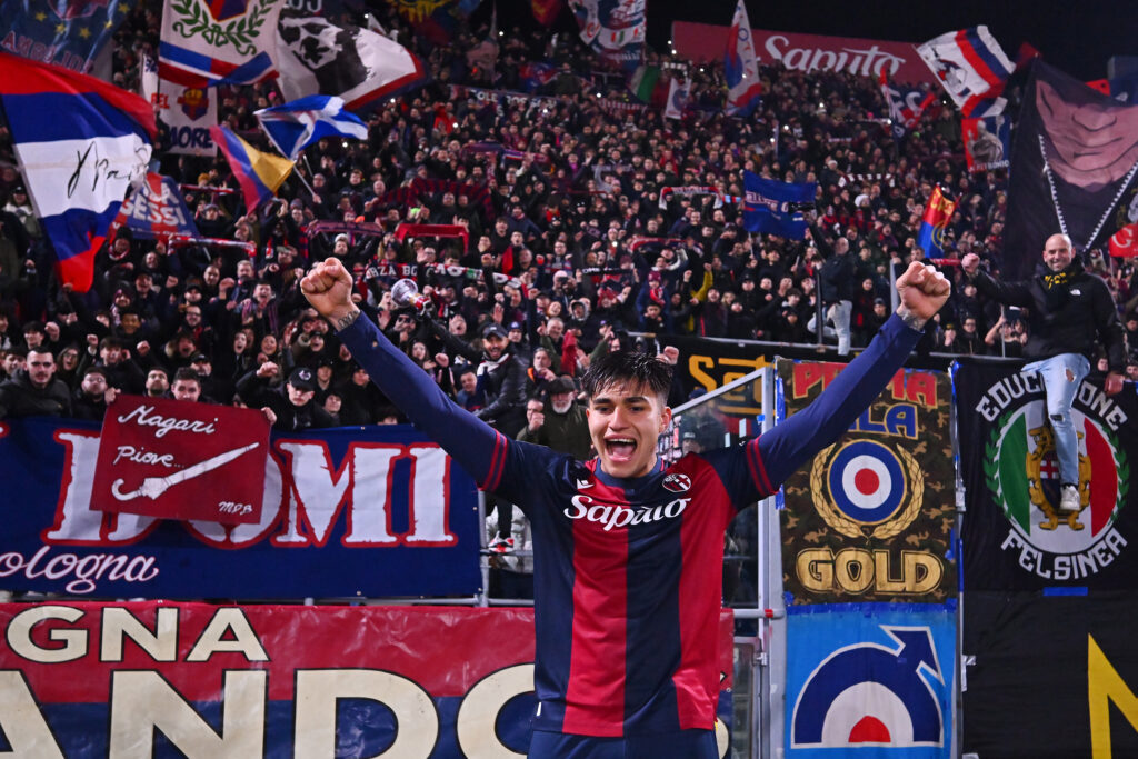 esultanza gol Santiago Castro Bologna Bologna-Milan 2-1 Serie A 2024-2025
