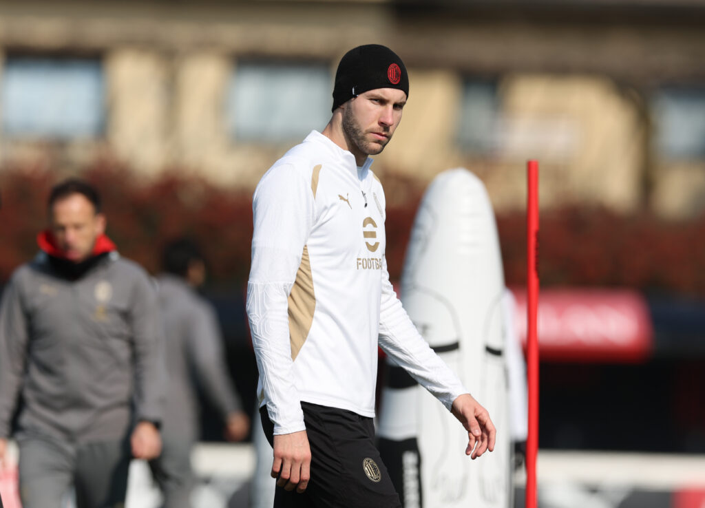 Strahinja Pavlovic AC Milan allenamento Milan Milanello
