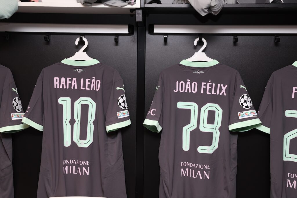 Feyenoord-Milan Champions League 2024-2025 terza maglia Rafael Leao Joao Felix
