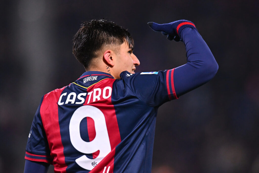 esultanza gol Santiago Castro Bologna Bologna-Milan 2-1 Serie A 2024-2025