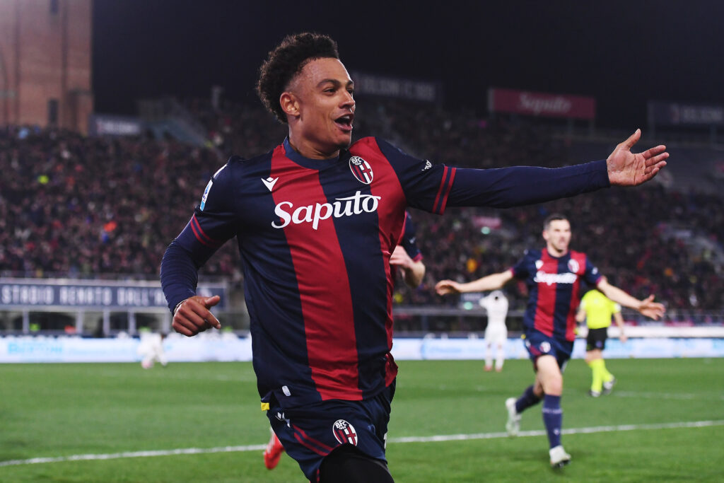 esultanza gol Dan Ndoye Bologna Bologna-Milan 2-1 Serie A 2024-2025