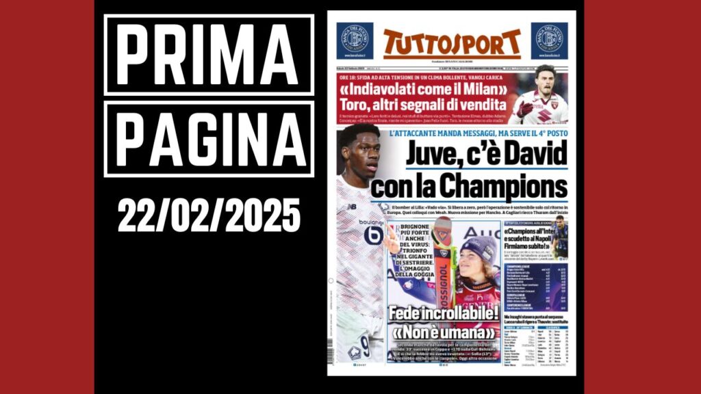 Prima pagina Tuttosport - Torino, Vanoli: "Indiavolati come il Milan"