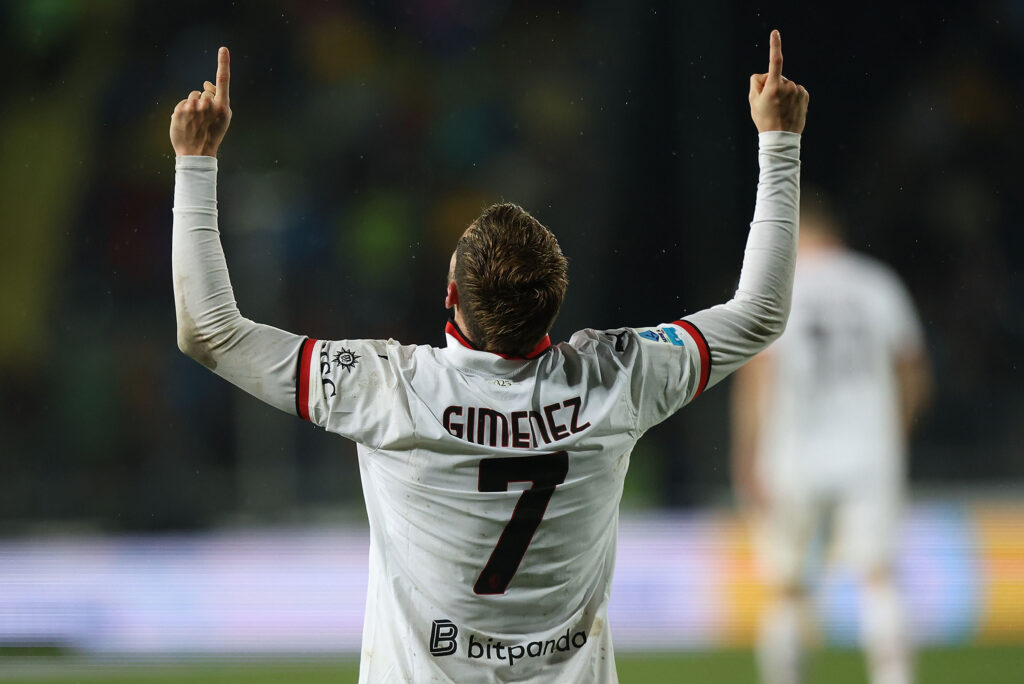 esultanza gol Santiago Giménez AC Milan Empoli-Milan 0-2 Serie A 2024-2025