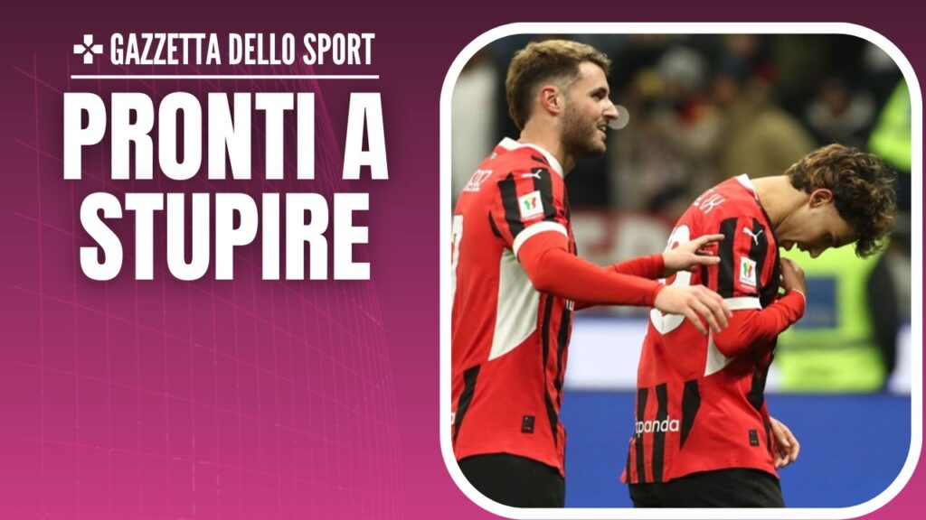 Giménez Joao Felix AC Milan Milan-Roma 3-1 Coppa Italia 2024-2025