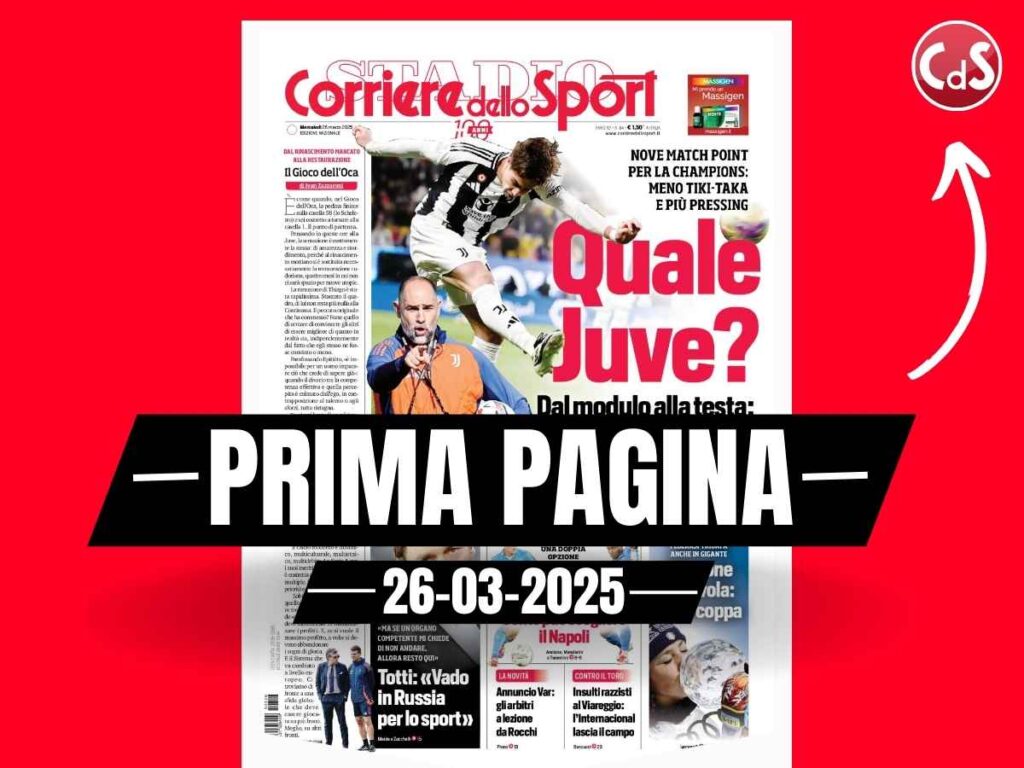 Prima pagina Corriere dello Sport: "Napoli-Milan, Conte ritrova Neres"