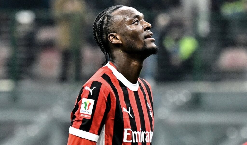 esultanza gol Tammy Abraham AC Milan Milan-Roma 3-1 Coppa Italia 2024-2025