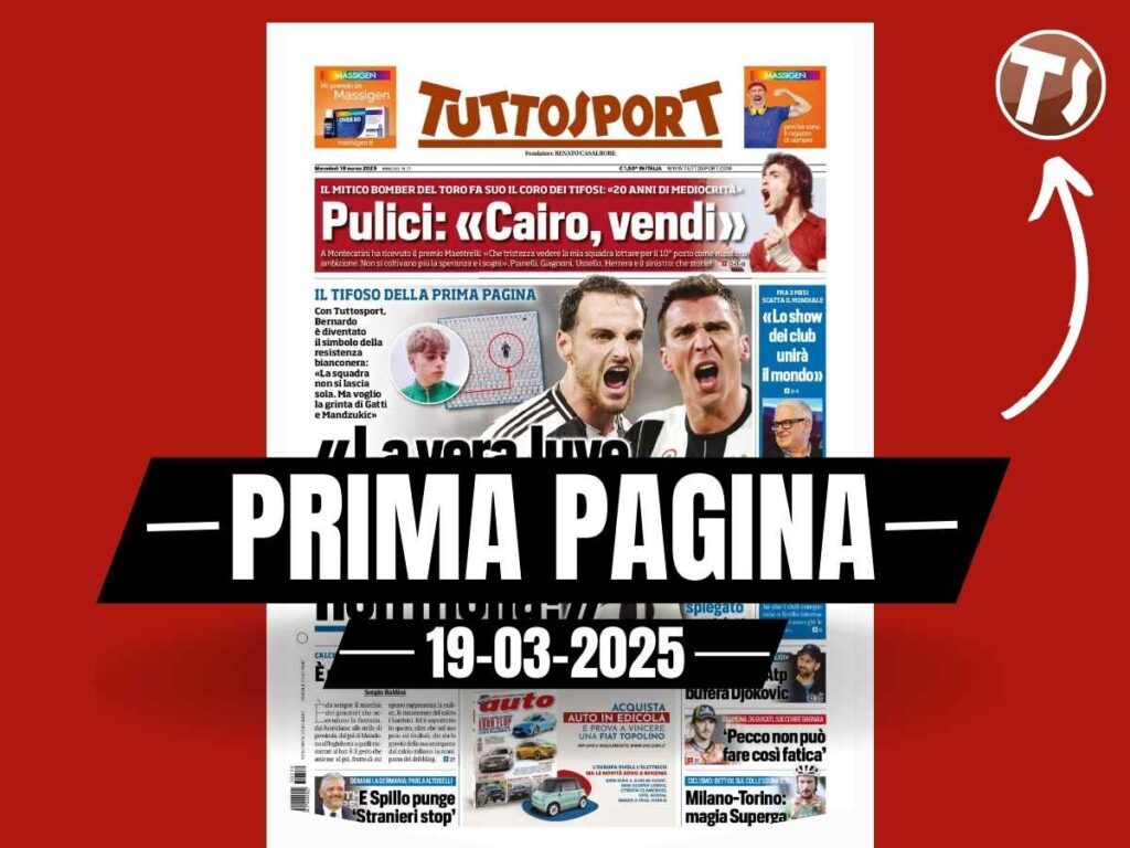 Prima pagina Tuttosport: "La vera Juventus non molla mai"