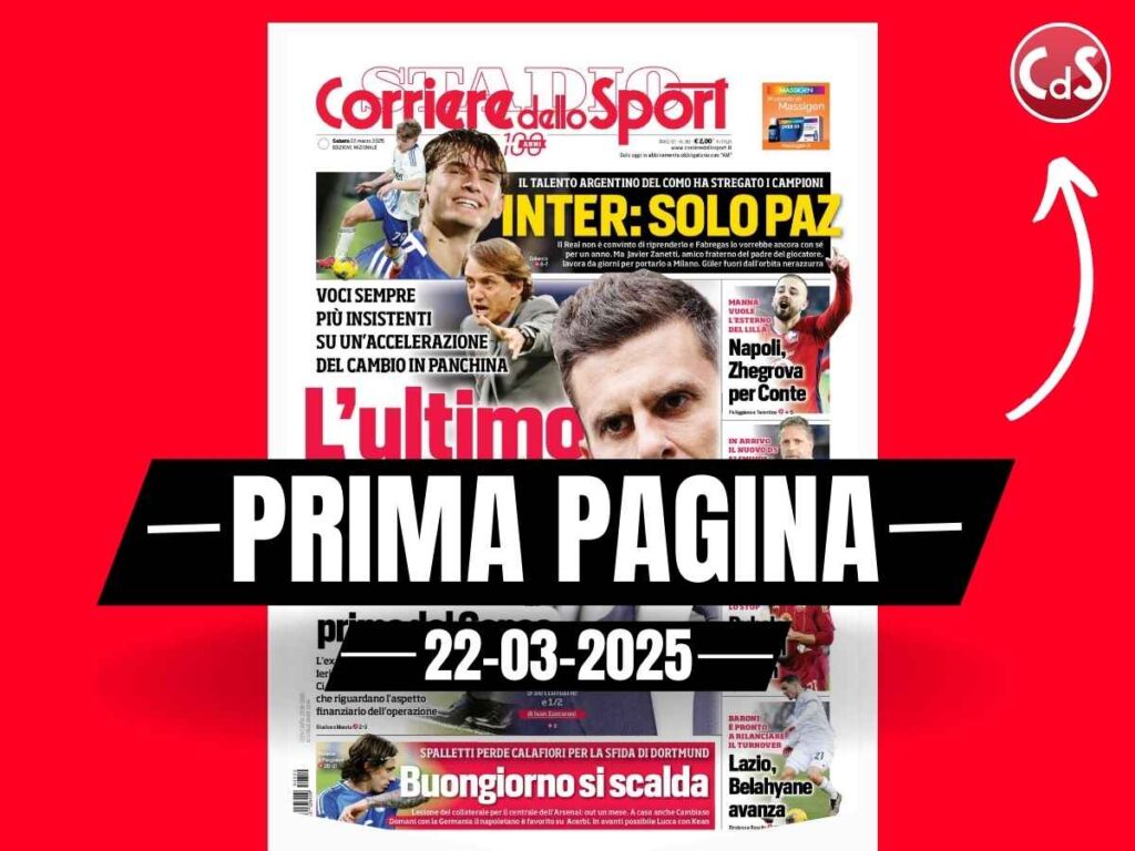Prima pagina Corriere dello Sport: "Milan, sprint Paratici"