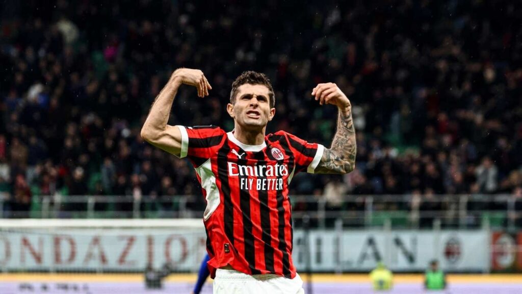 esultanza gol Christian Pulisic AC Milan Milan-Como 2-1 Serie A 2024-2025