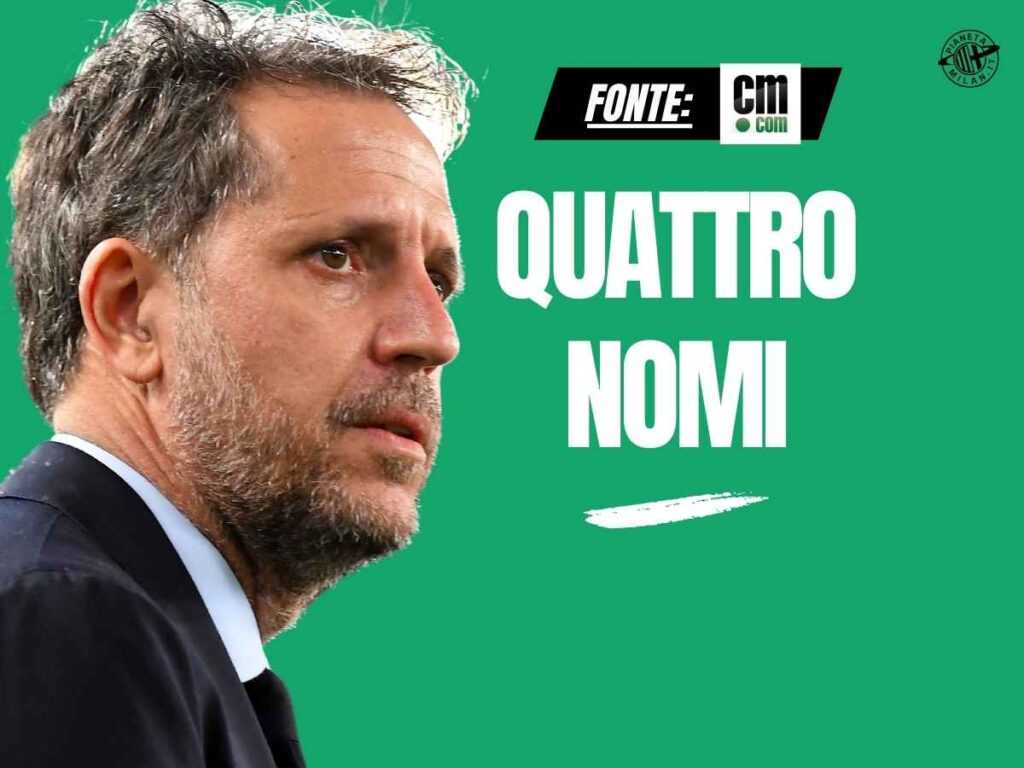 Allenatore Milan, con Paratici quattro candidati: ecco chi