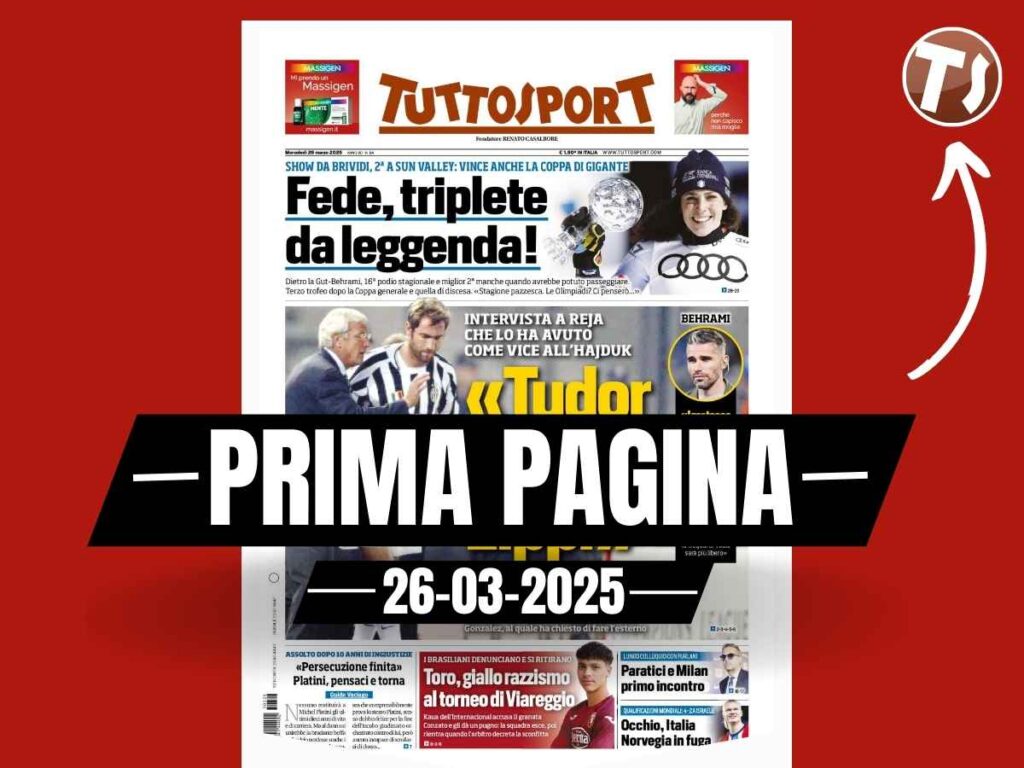 Prima pagina Tuttosport: "Paratici e Milan, primo incontro"