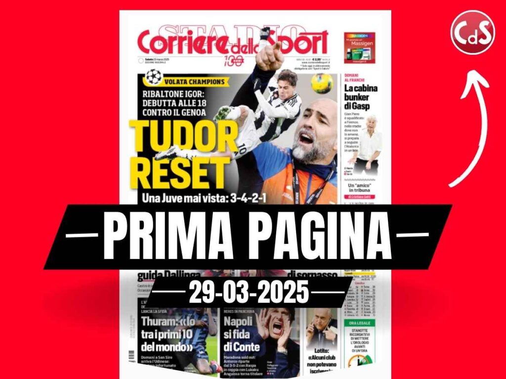 Prima pagina Corriere dello Sport: Napoli, Conte pronto l'assalto al Milan
