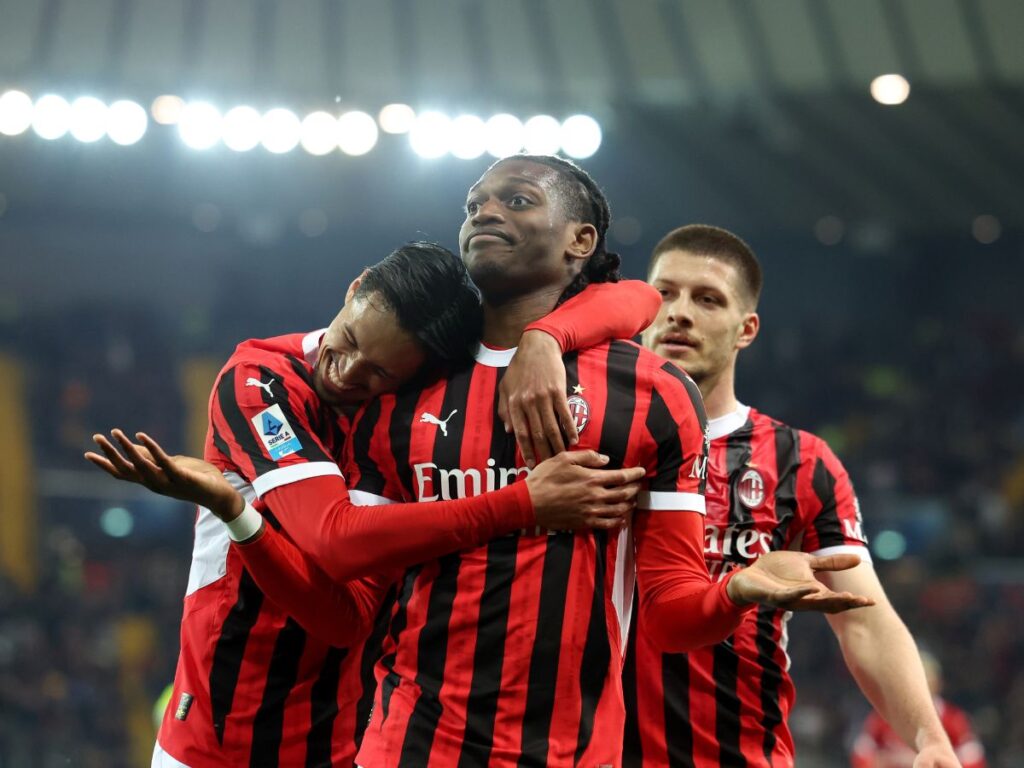 esultanza gol Rafael Leao AC Milan Udinese-Milan 0-4 Serie A 2024-2025