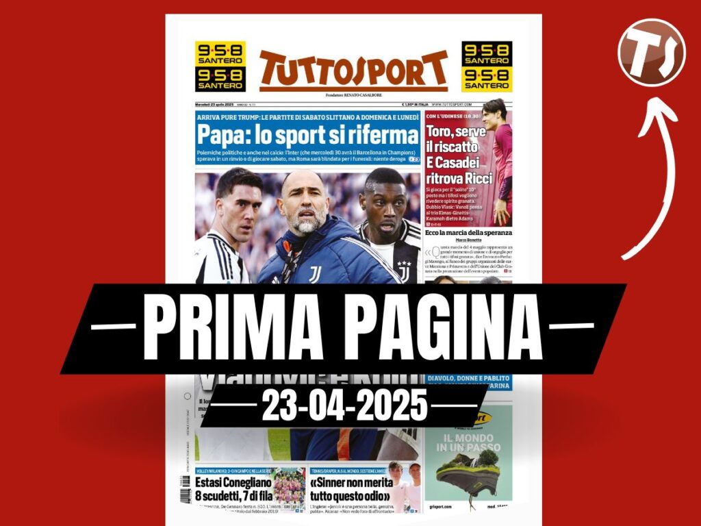 Prima pagina Tuttosport: "Inter-Milan, nel derby c'è da farsi male"