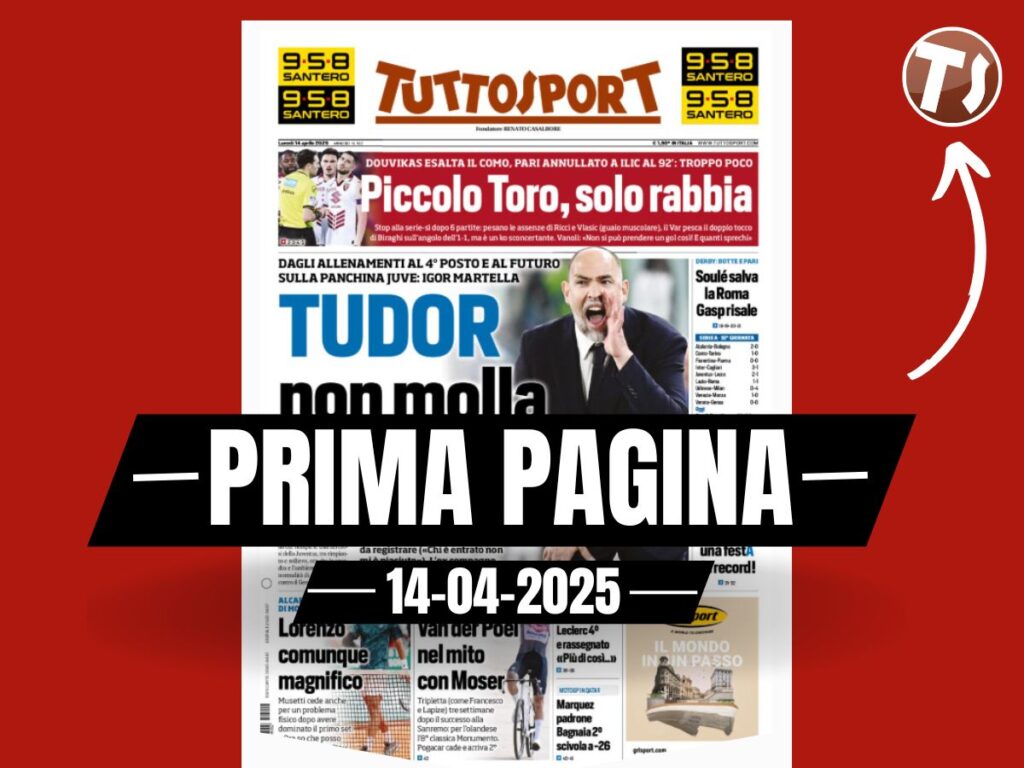 Prima pagina Tuttosport: corsa Champions League e non solo