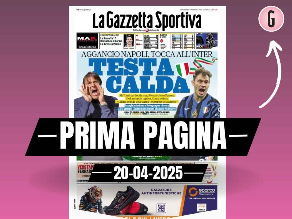 Prima pagina Gazzetta dello Sport: "Milan e Dea, servono i gol"