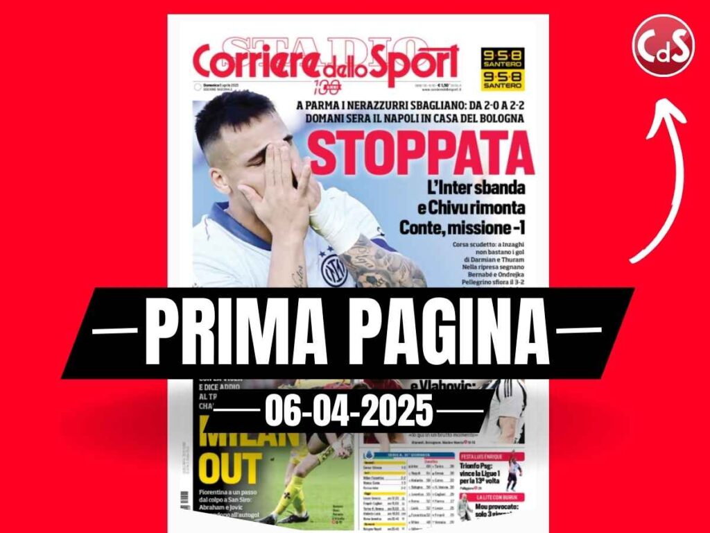 Prima pagina Corriere dello Sport: Milan out. Addio alla Champions