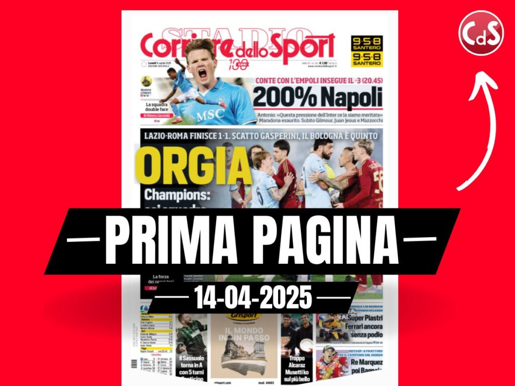 Prima pagina Corriere dello Sport: Champions, sei squadre in otto punti